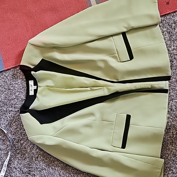 STUNNING JONES STUDIO SEPARATES GREEN BLACK BLAZER - Picture 3 of 13